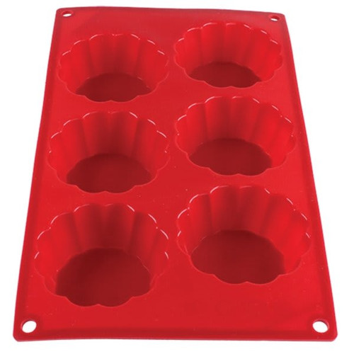 Thunder Group 3.7 Oz Brioche High Heat Silicone Baking Mold With 6-Cavities