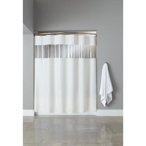 Hooked Style Vinyl Shower Curtain 72" White Case Of 12