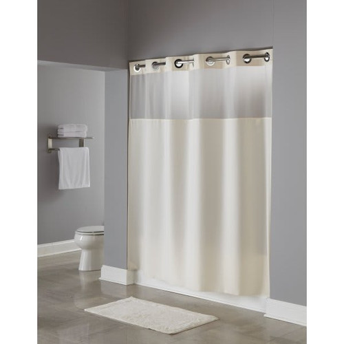 Focus Products Hookless Illusion Shower Curtain 71 X 77" Beige Case Of 12