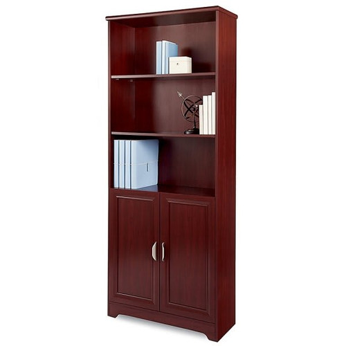 Realspace Magellan Collection 5-Shelf Classic Cherry Bookcase With Doors
