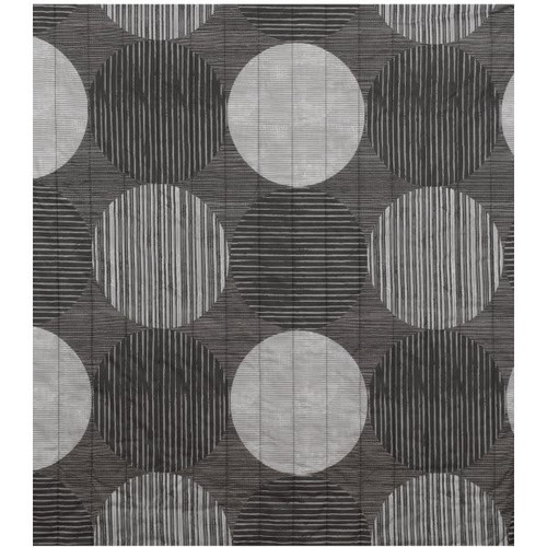 Martex Rx Bedspread Twin 81x110 Throw Style Circles And Stripes Black And Grey