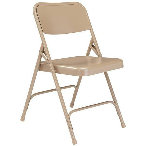 National Public Seating All Steel Heavy-Duty Beige Folding Chairs, Package Of 4