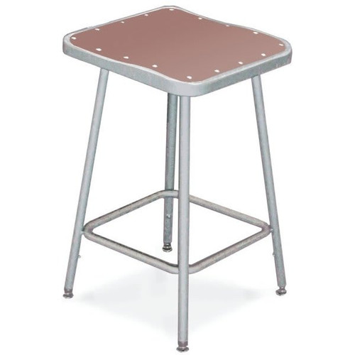 National Public Seating Square Height Adjustable Stool With Hardboard Seat 25-33