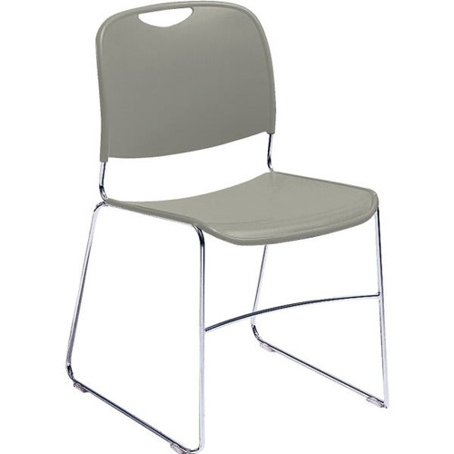 National Public Seating Ultra Compact Plastic Stack Chair Grey