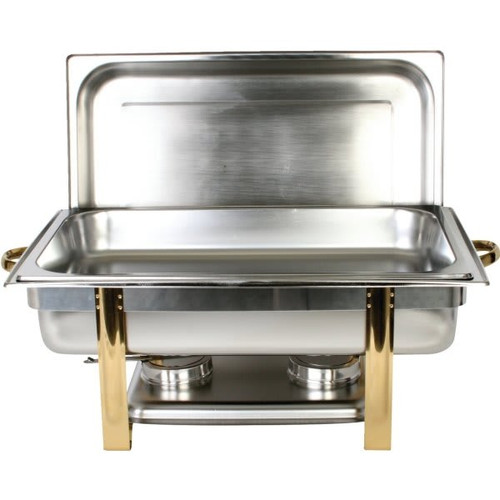 Thunder Group 8 Quart Gold Accented Oblong Chafer