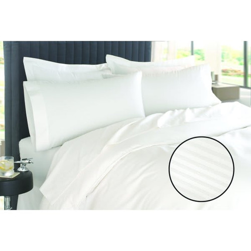 Patrician  Duvet Cover King 108x94" White Dobby Stripe Case Of 10