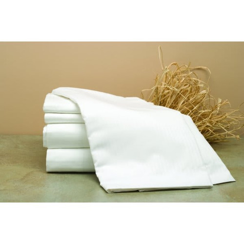 Patrician Dobby Stripe T250 Flat Sheet Queen Xl 92x115" White Case Of 12