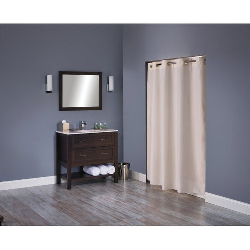 Focus Products Hookless Embossed Moire Shower Curtain 71 X 74" Beige Case Of 12