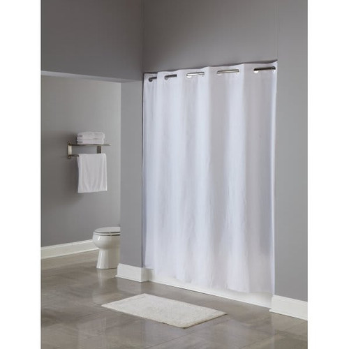 Focus Products Hookless 8 Gauge Vinyl Shower Curtain 71 X 74" White Case Of 12
