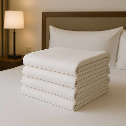 Cotton Bay Classic T200 Flat Sheet King 108x105" White, Case Of 24