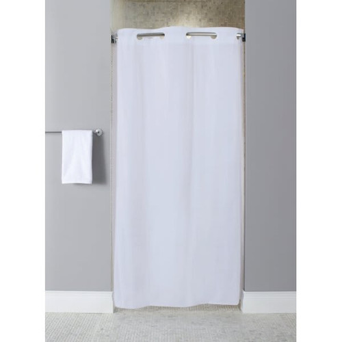 Focus Products Hookless Stall Size Vinyl Shower Curtain, White, Case Of 12