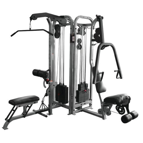 Corner Unit Gym - Leg Curl, Extension, Chest & Shoulder Press, Hi Lat Pull & Row, & Bicep & Triceps