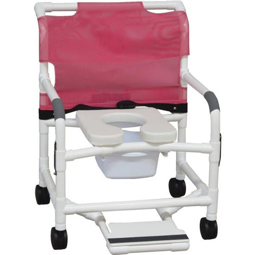 Mjm Extra-Wide Shower Chair With Pail Footrest And Double Drop Arms Mauve