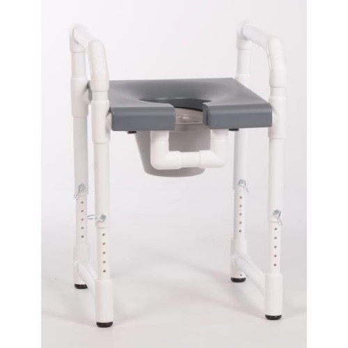 Ipu 300 Lbs Toilet Safety Frame With Blow Molded Seat And Pail, Gray