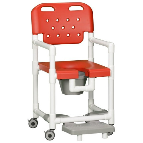 Ipu 20" Clearance Shower Commode Chair Footrest In Red