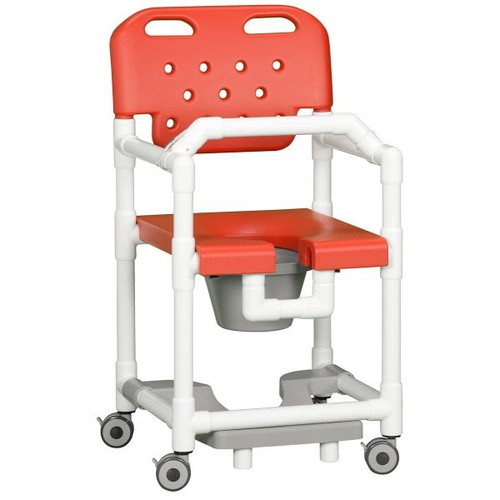 Ipu 20" Clearance Shower Commode Chair Footrest Lap Bar In Red