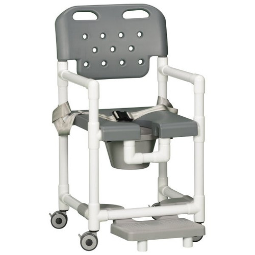 Ipu 20" Clearance Shower Commode Chair Footrest Seat Belt Left In Gray
