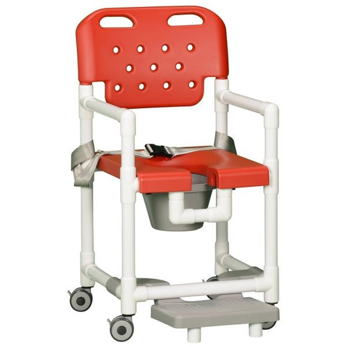Ipu 20" Clearance Shower Commode Chair Footrest Seat Belt Left In Red