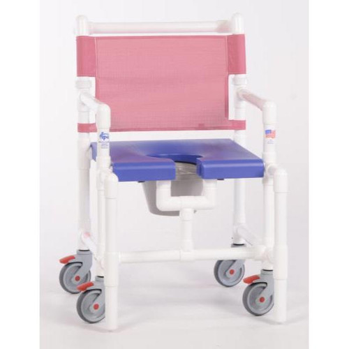 Ipu Elite 375 Lbs Shower Commode Chair With Blow Molded Seat, B-Wineberry