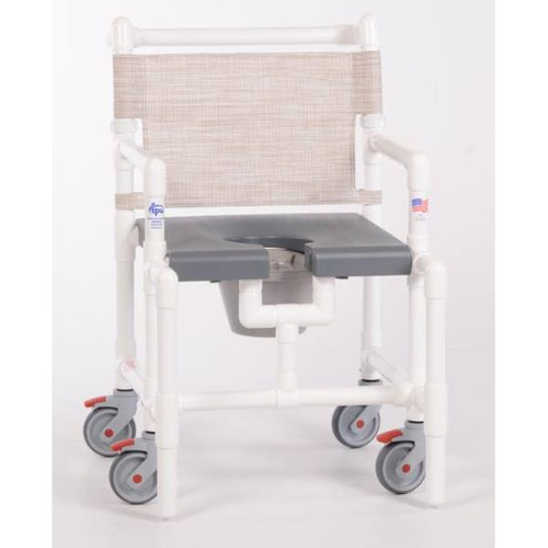Ipu Elite 375 Lbs Shower Commode Chair With Blow Molded Seat, G-Linen