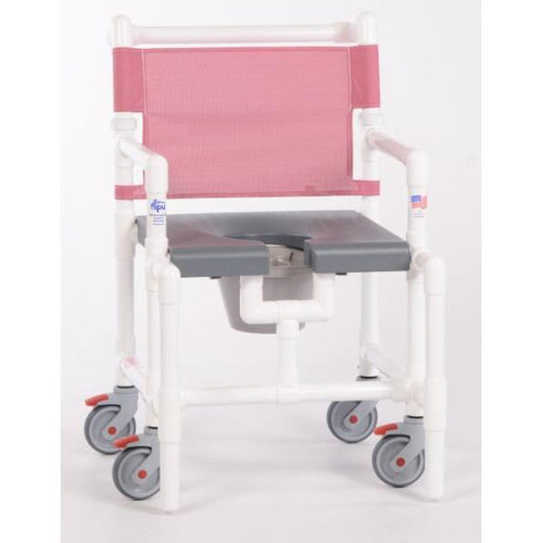 Ipu Elite 375 Lbs Shower Commode Chair With Blow Molded Seat, G-Wineberry