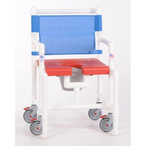 Ipu Elite 375 Lbs Shower Commode Chair With Blow Molded Seat, R-Blue