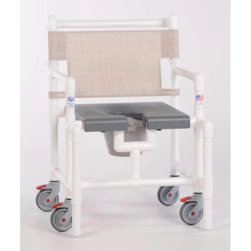 Ipu Elite 450 Lbs Shower Chair Commode With Blow Molded Seat, G-Linen