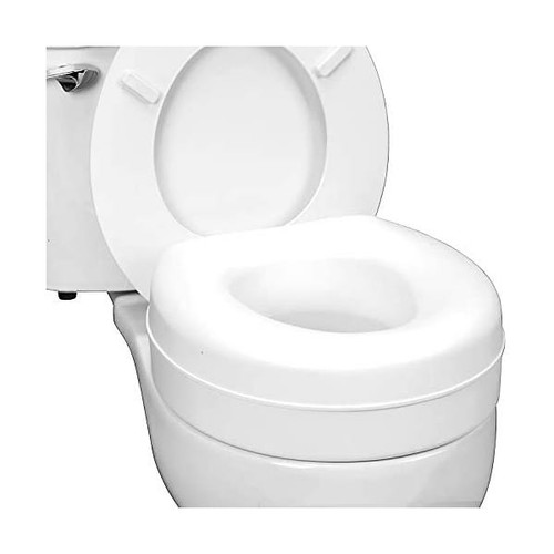Healthsmart Enhanced Comfort 5 In. Raised Toilet Seat Riser For Round Bowls With Slip-Resistant Pads