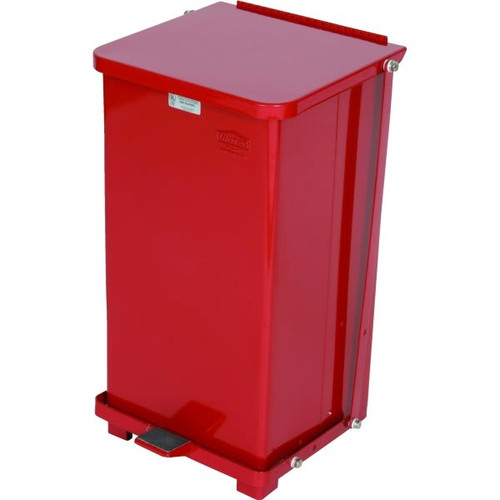Rubbermaid Commercial Defenders 12 Gallon Decorative Step-On Trash Can (Red)