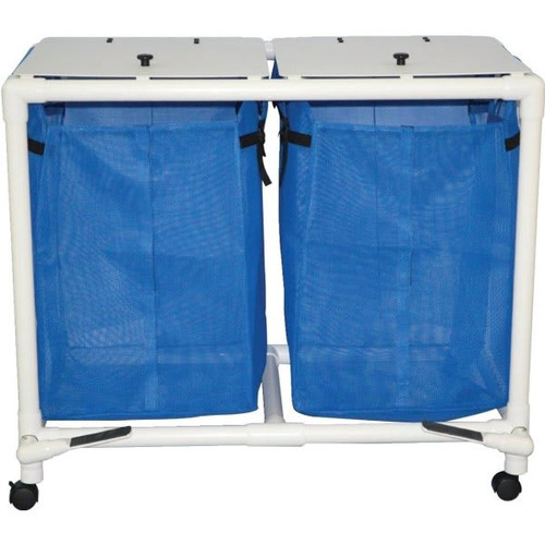 Mjm Echo Jumbo Double Hamper With Mesh Bags Foot Pedal - Royal Blue