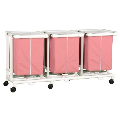 Ipu Jumbo Triple Hamper With Foot Pedal Cap Wineberry Mesh