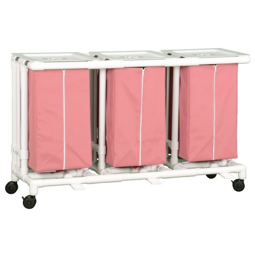 Ipu Standard Triple Hamper With Foot Pedal Cap Wineberry Mesh