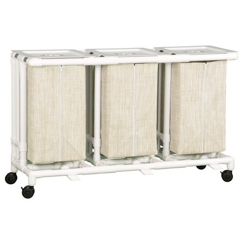 Ipu Triple Hamper W/ Foot Pedal, Linen