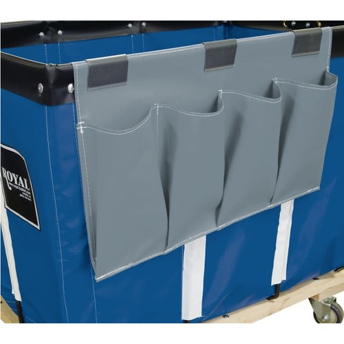 Royal Basket Trucks Janitorial Organizer, Gray Vinyl, Four Pockets