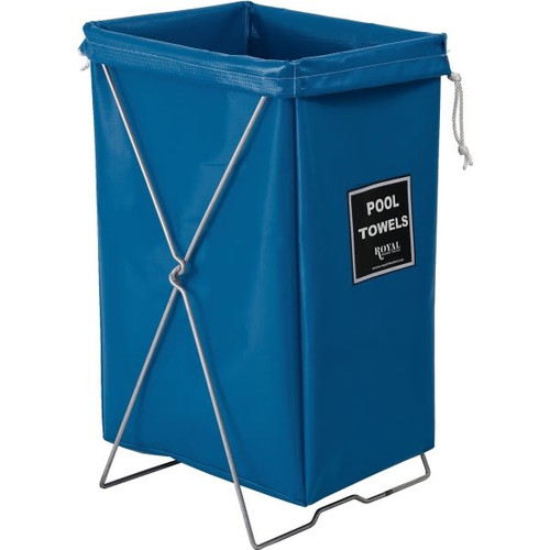 Royal Basket Trucks Pool Towel Hamper Kit, Blue, Includes Stand And Bag