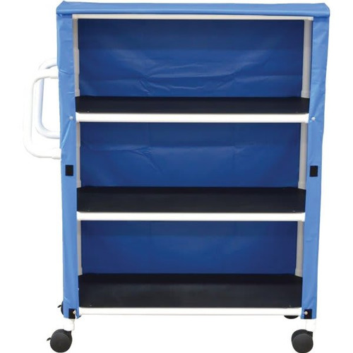 Mjm 3 Shelf Mini Linen Cart With Royal Blue Solid Vinyl Cover Shelf Size 20x25"