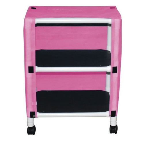 Mjm Echo 2-Shelf Cart With Cover, 20 X 25", Mauve Mesh