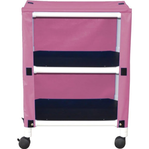Mjm Echo 2-Shelf Cart With Cover, 20 X 25", Mauve Vinyl