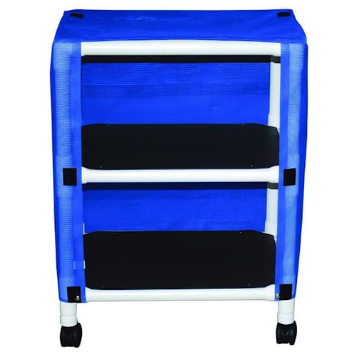 Mjm Echo 2-Shelf Cart With Cover, 20 X 25", Royal Blue Mesh