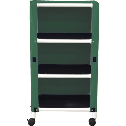 Mjm Echo 3-Shelf Cart With Cover, 20 X 25", Forest Green Vinyl
