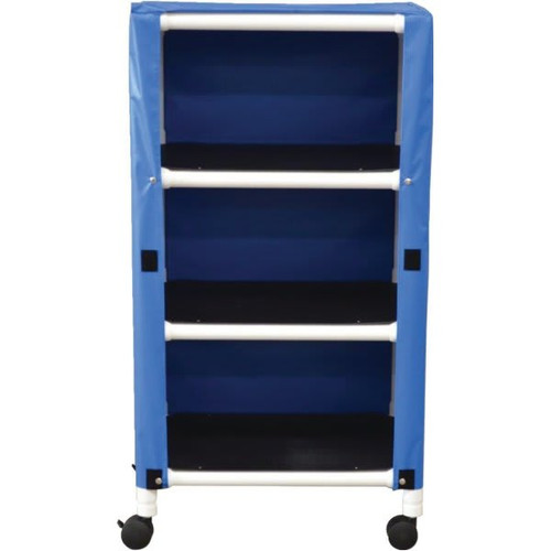 Mjm Echo 3-Shelf Cart With Cover, 20 X 25", Royal Blue Vinyl