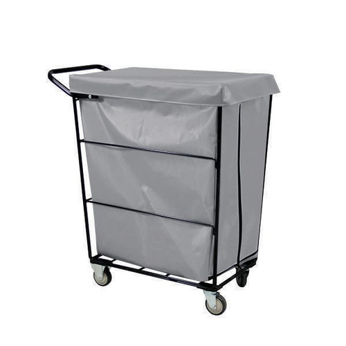 Royal Basket Trucks Linen Cart 32cf Gray Full Swivel