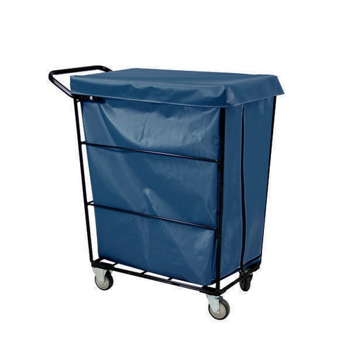 Royal Basket Trucks Linen Cart 32cf Navy Full Swivel