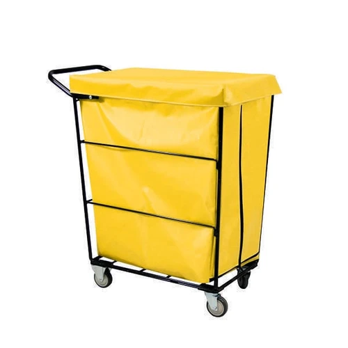 Royal Basket Trucks Linen Cart 32cf Yellow 2 Fixed, 2 Swivel