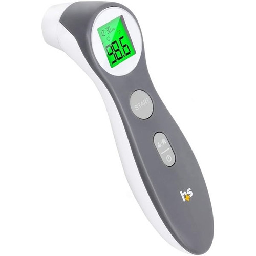 Healthsmart No-Contact Digital Forehead Thermometer, Infrared, Body And Object Modes, Color Fever Alert