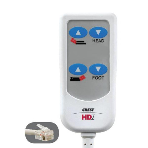 Crest Healthcare Hd2 Bed Control, 8 Foot Cord, 6-Pin Rj12, 4 Button, White