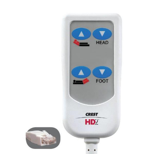 Crest Healthcare Hd2 Bed Control, 8 Foot Cord, 8-Pin Rj45, 4 Button, White