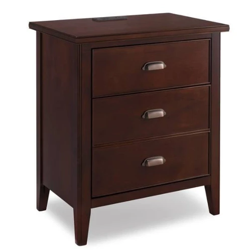 Leick Home Laurent Nightstand With Drawer,ac/USB Charge Outlet,chocolate Cherry