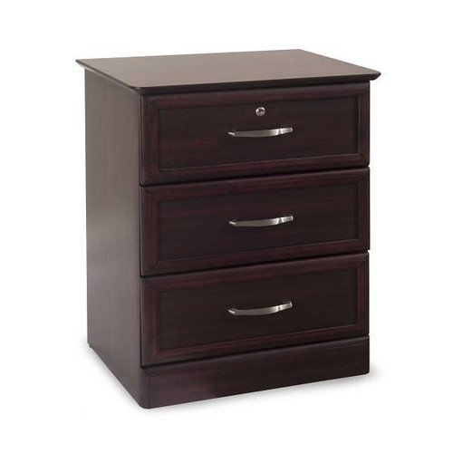Medacure Bedside Cabinet 3 Drawer Mahogany