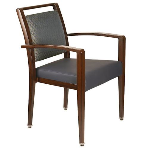 Medacure Dining Arm Chair W/ Slightly Curved Armrests/Gray Seat/Square Back